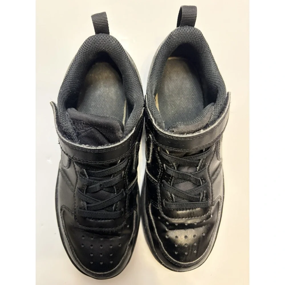 Nike Court Borough Shoes Youth 1Y Black Hook & Loop Strap Sneakers DV5457-002 - Picture 5 of 11